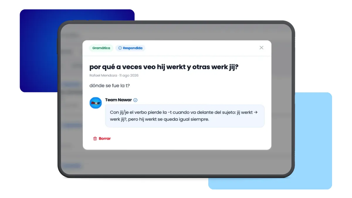 Resuelves tus dudas con el equipo